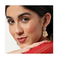 Sohi Women's Textured Drop Earrings
