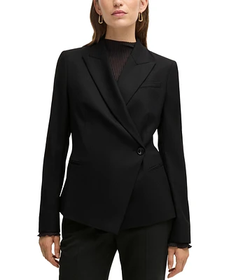 Boss by Hugo Women's Wool-Blend Twill Slim-Fit Jacket