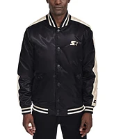 Starter Men's Enzo Stripe Logo Satin Jacket