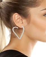 Robert Lee Morris Soho Silver Heart Hoop Earrings