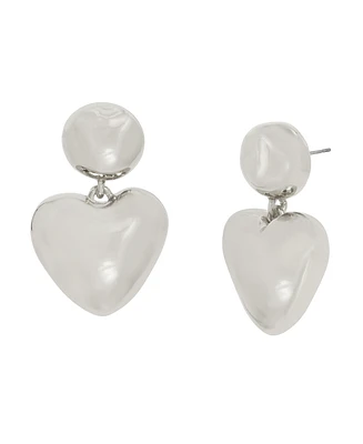 Robert Lee Morris Soho Silver Puffy Heart Drop Earrings