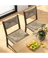 Skonyon Wooden Dining Chair Set of 2 for Kitchen Dining Room-Brown