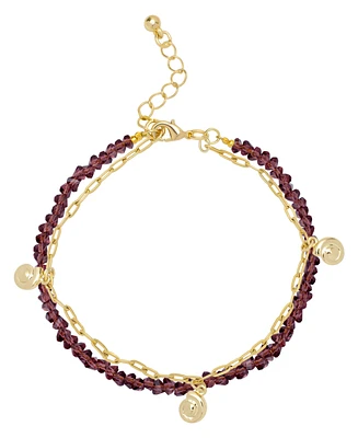 Macy's Simulated Dark Amethyst 2 Layer Bracelet