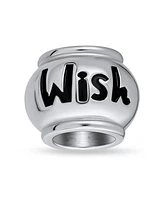 Bling Jewelry Good Luck Words Saying Wish Message Barrel Charm Bead For Women Sterling Silver Fits European BraceletBead Charm