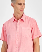 Sun + Stone Men's Blake Linen Chambray Short Sleeve Button-Front Shirt, Created for Macy's