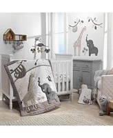 Lambs & Ivy Baby Jungle Animals Gray/Tan Musical Crib Mobile Soother Toy