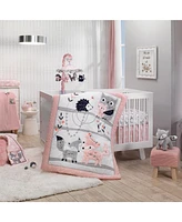 Lambs & Ivy Forever Friends Pink/Gray Woodland Owl/Fox Musical Baby Crib Mobile