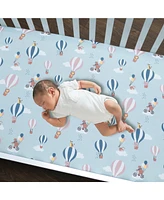 Bedtime Originals Up Up & Away 3-Piece Animals/Hot Air Balloon Crib Bedding Set