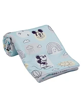 Lambs & Ivy Disney Baby Classic Mickey Mouse Blue/White Soft Fleece Baby Blanket