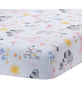 Lambs & Ivy Jazzy Jungle 3-Piece Safari Animals Pink Baby Crib Bedding Set
