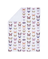 Lambs & Ivy Butterfly Dreams Ultra-Soft Fleece/Faux Shearling Baby Blanket