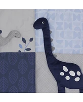 Bedtime Originals Roar Blue/Gray/White Dinosaur 3-Piece Nursery Baby Crib Bedding Set