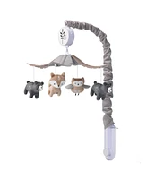 Lambs & Ivy Woodland Forest Gray/Tan Musical Baby Crib Mobile Soother Toy