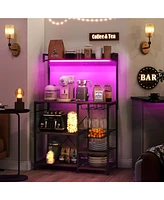 Simplie Fun Baker's Rack with Power Outlets & Led Lights
