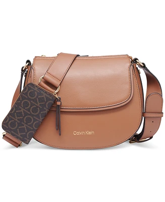 Calvin Klein Bella Adjustable Crossbody with Signature Zippered Pouch