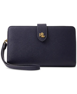 Lauren Ralph Crosshatch Leather Tech Wristlet