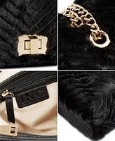 I.n.c. International Concepts Small Ajae Flap Chevron Faux Fur Shoulder Bag, Created for Macy's