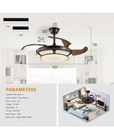 Streamdale Furniture Modern Minimalist Retractable Ceiling Fan with Led Light