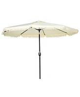 9' Ruffled Patio Umbrella with Tilt and Crank