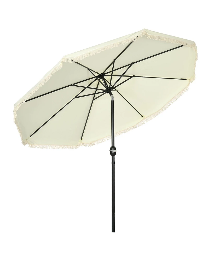 Simplie Fun 9' Ruffled Patio Umbrella with Tilt and Crank