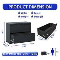 Simplie Fun 2-Drawer Lateral File Cabinet with Lock