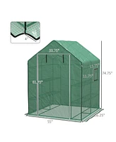 Streamdale Furniture Greenhouse Replacement Cover with Roll-Up Door and Mesh Windows