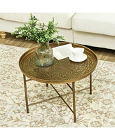Hammered Tray Round Coffee Table