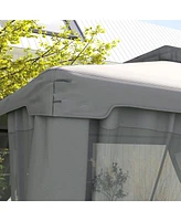 9.6' x 11.6' Patio Gazebo with Netting and Steel Frame