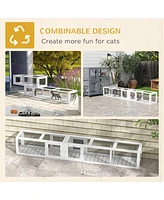 Streamdale Furniture Wooden Cat Tunnel with Combinable Design and 8 Doors