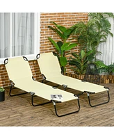 Streamdale Furniture Folding Chaise Lounge Pool Chairs with Reclining Backs
