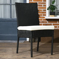 4-Pack Rattan Outdoor Dining Chairs with Cushions