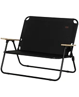 Streamdale Furniture Double Folding Camping Chair, Loveseat for 2 Adults, Portable Camping Couch