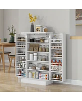 Streamdale Furniture 41" Freestanding Pantry Cabinet with 12 Adjustable Shelves