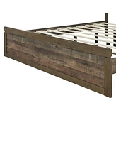 Streamdale Furniture King Platform Bed with Rustic Wood Slats