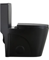 Streamdale Furniture 1.1 Gpf Dual-Flush Toilet with Soft Close Seat and Matte Black Finish