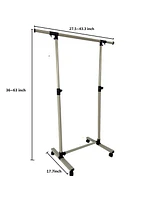 Streamdale Furniture Short, Rolling Clothing Racks with Storage Shelves