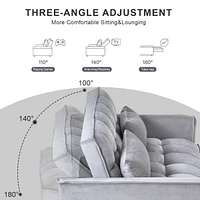 Convertible Sleeper Sofa Bed with Velvet Loveseat