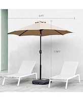 Streamdale Furniture 9ft Outdoor Patio Umbrella with Tilt and Crank, Uv and Waterproof (Khaki)