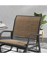 Metal Mesh Patio Glider Set (2 Chairs)
