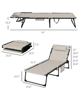 Streamdale Furniture Folding Chaise Lounges: 5-Level Recline, Padded Seat, Side Pocket & Headrest