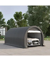 Streamdale Furniture Heavy-Duty Carport with Zippered Door and Uv Canopy