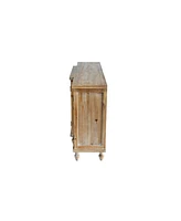 Streamdale Furniture 4-Door Distressed Wood Accent Cabinet with Shelves