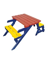 Kid'S Multi-functional Arm Chair,Table+ 2 Benches (All-in-one)