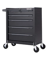 Sugift 5-Drawer Tool Storage Cabinet with Hanging Holes and Central Keyed Locking System