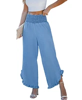 Cupshe Women's Straight Leg Ruffle Cuff Pants