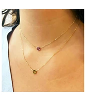 The Lovery Amethyst Single Bezel Necklace 14K Gold