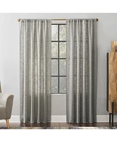 Wallis 52" x 63" Textured Linen Blend Sheer Curtain Panel