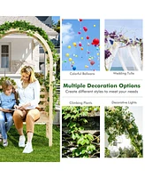 Sugift Wooden Garden Bench Arch Pergola Outdoor Arbor