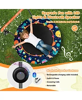 36'' Mini Toddler Trampoline W/Led Bluetooth Speaker Detachable Handle