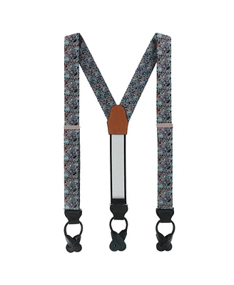 Trafalgar Men's Enzo Exploded Floral Silk Button End Suspenders